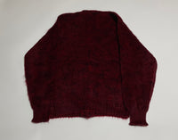 50s LORD JEFF Mohair cardigan Burgundy Black XL