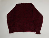 50s LORD JEFF Mohair cardigan Burgundy Black XL