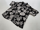 90s RalphLauren “Monstera” Rayon Shirt XXL Black