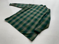 80s Vintage RalphLauren ShadowPlaid Rayon Shirt M Green