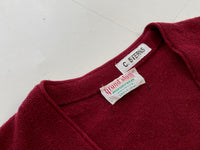 70s GrandSlam Aclyric&Wool Cardigan L Burgundy