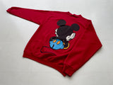 90s Vintage MickeyMouse BluePants Sweater L Red