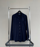 90s Vintage RalphLauren Silk Linen &Cotton L/S Shirt L Navy