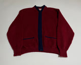 50s vintage Rob Scot Mohair cardigan Burgundy XL