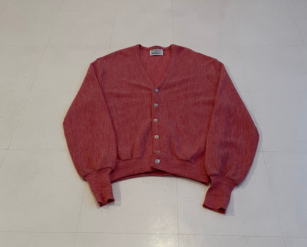 70s Vintage Arnold Palmer Alpaca&Wool Cardigan SalmonPink L