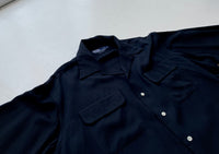 Vintage RalphLauren 50s Style 100%Rayon Shirt M DarkNavy