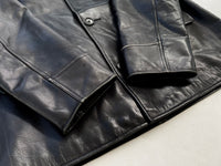 90s Polo RalphLauren Leather CarCoat L Black