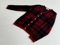 70s Vintage Jantzen Mohair Cardigan Plaid M