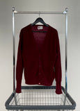 70s Sears Acrylic Cardigan XL Burgundy