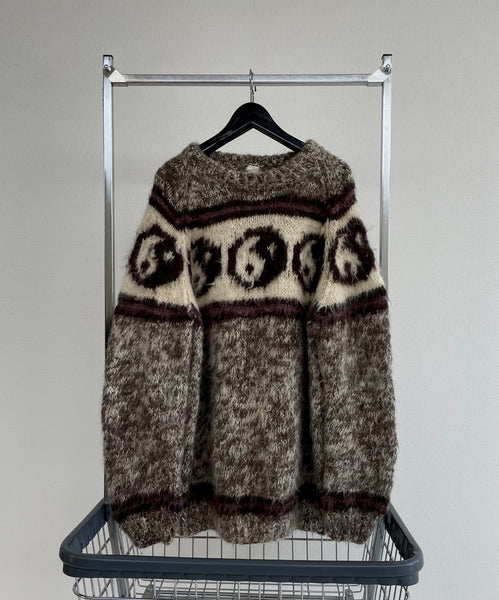 90s Vintage Yingyang Wool Knit Sweater