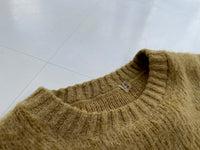 50s Vintage Mohair Sweater Mustard&Brown 38