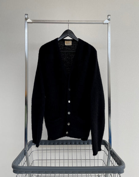 60s CAMPUS Mohair Cardigan M Black