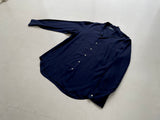 90s Vintage RalphLauren Silk Linen &Cotton L/S Shirt L Navy