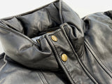 80s Eddie Bauer Leather Puffer Jacket L Black