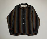 50s vintage Arrow Ombre striped rayon open collar shirt M