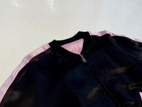 70s Vintage Reversible satin Jacket Black&Pink