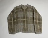 50s vintage Revere Mohair Knit pullover Check Beige Brown