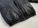 80s Eddie Bauer Leather Puffer Jacket L Black