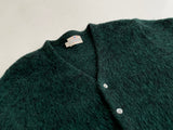 50s Vintage Norwegian Mohair Cardigan Green&Black M