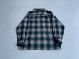 Vintage Pendleton Shadow Plaid Wool shirt Green&Ivory XL