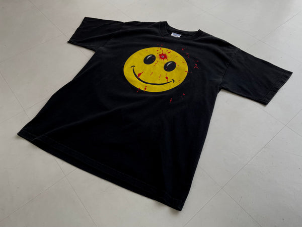 Vintage SmileyFace Headshot T shirt L Black