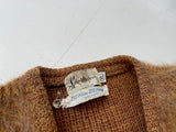 50s Vintage Sportwear Mohair Cardigan XL GoldenBrown