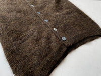 60s Vintage JAMES WELLS Mohair Cardigan M Brown