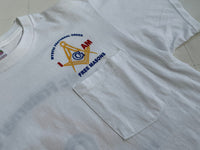 Vintage FreeMason Pocket T shirt White