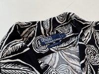 90s Vintage Polo RalphLauren “Big Leaf” OpenCollar Shirt L Black
