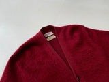 50s Vintage LORD JEFF Mohair Cardigan M Burgundy