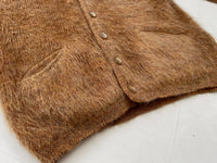 50s Vintage Sportwear Mohair Cardigan XL GoldenBrown