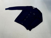 80s The FOX Sweater Acrylic Cardigan L TALL Navy