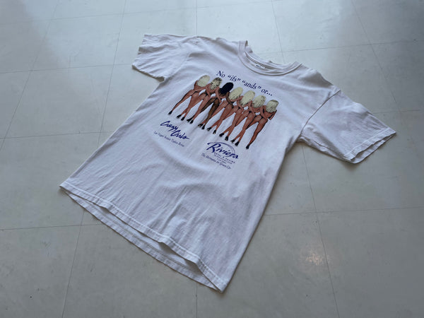 90s Vintage Strip Club “RIVIERA”T-shirt L White