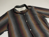 50s vintage Arrow Ombre striped rayon open collar shirt M