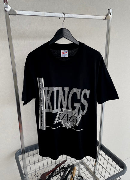 90s Vintage Los Angels KINGS T Shirt L Black