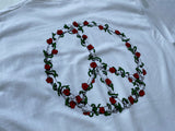 90s Vintage Deadstock Peace&Rose T-shirt XL White