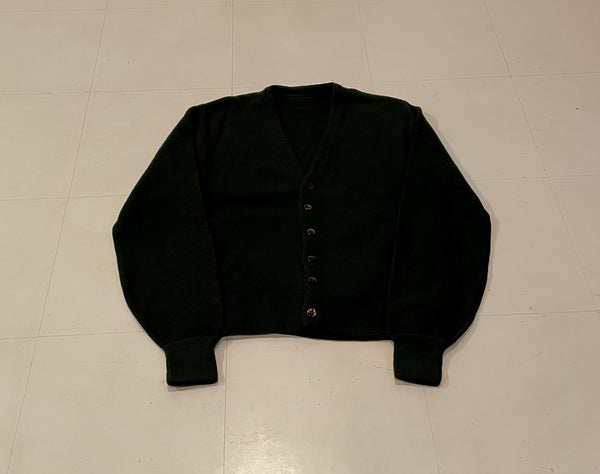 Vintage 60s Wool Cardigan DeepGreen M