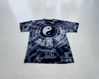 90s Vintage Yingyang Tiedye T-shirt L Black&White