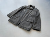 70s LAKELAND Riders Wool Coat 42 LightGray