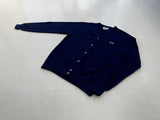 80s Vintage The Fox Sweater Cardigan L Tall DeepNavy