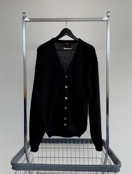 60s NATIONAL Wool Cardigan L Black