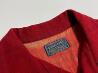 40s vintage Pendleton Ombre Wool Opencollar shirt Burgundy&Red