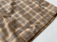 70s Vintage Pendleton ShadowPlaid Board Shirt L Mocha&Ivory