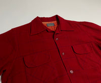 40s vintage Pendleton Ombre Wool Opencollar shirt Burgundy&Red