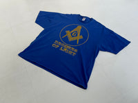 90s Vintage FreeMason Logo T shirt Blue XXXL