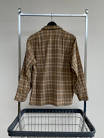 70s Vintage Pendleton ShadowPlaid Board Shirt L Mocha&Ivory