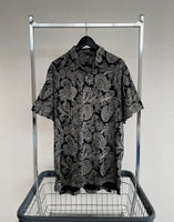 90s Vintage RalphLauren Big Paisley Polo Shirt L Black&White