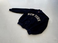 80s Empire NEWYORK Varsity Wool Jacket L Navy