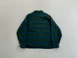 60s Vintage Pendleton Ombre Wool Opencollar Shirt Green&Blue XL