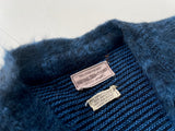 60s LordJeff Mohair Cardigan L Blue&Black